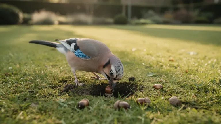 Zie je een Gaai? De reden waarom hij nu eikels in je gazon begraaft.